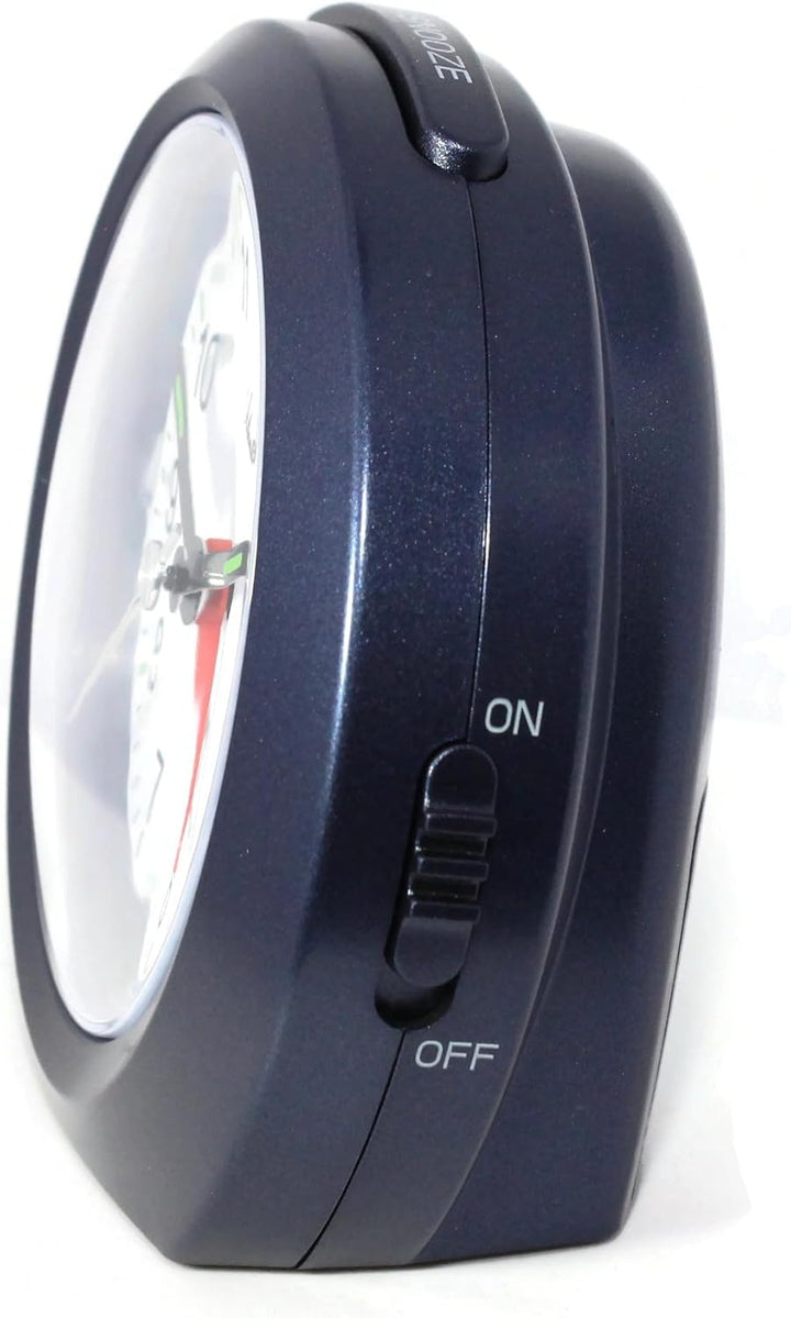 Funkwecker ohne Ticken mit Licht Snooze Leuchtzeiger Analog - 1856/5 (Blau), Blau