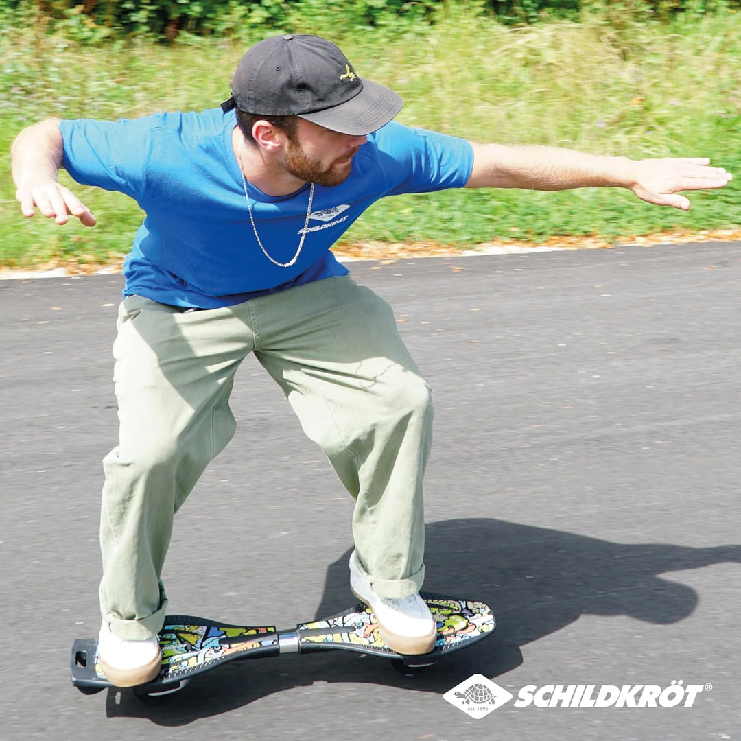 Schildkröt Waveboard Good Vibes, leichtes und wendiges Casterboard, grosses Deck mit Anti-Rutsch Nop