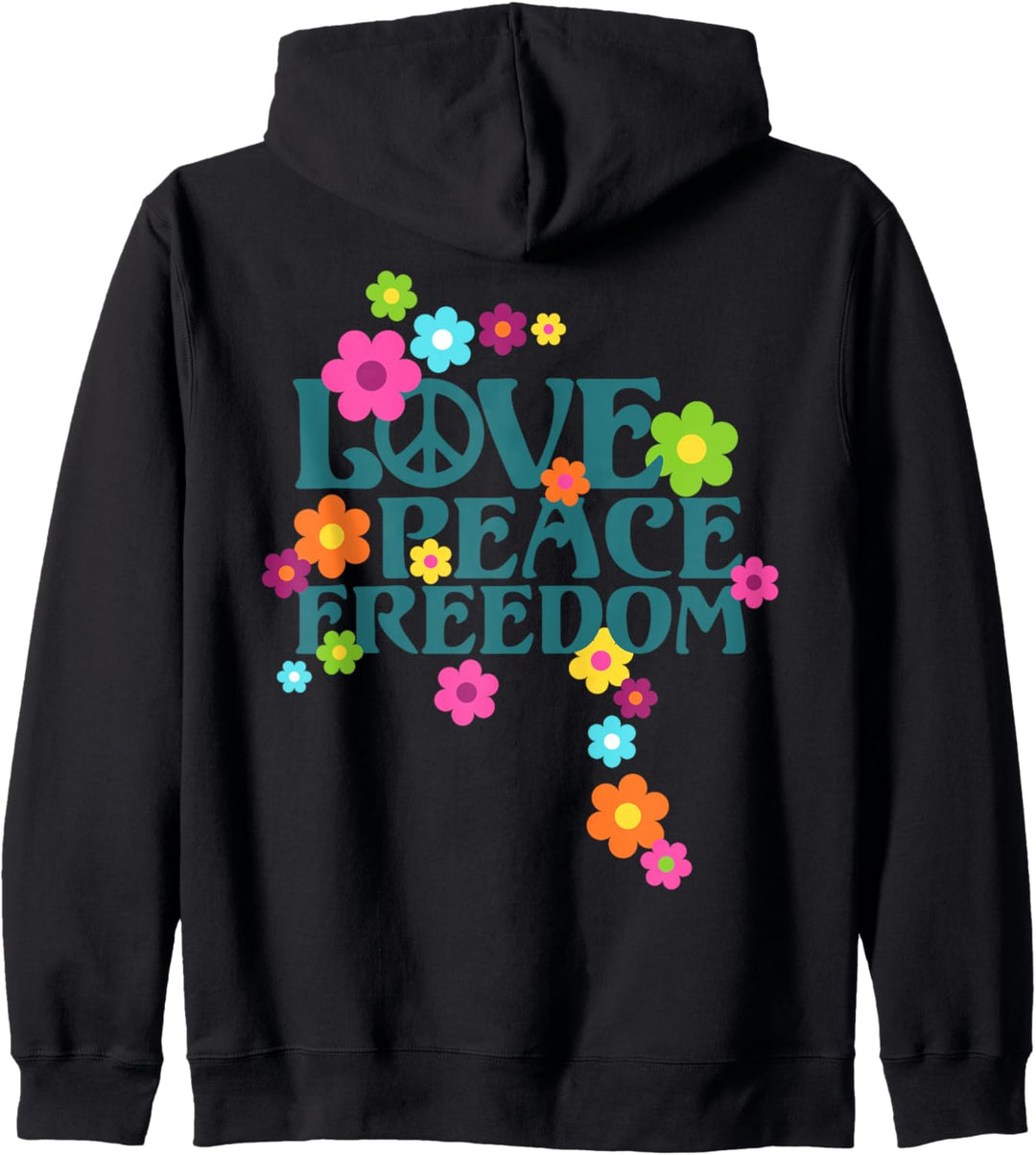Retro Flower Power Type - Love Peace Freedom 1 - Fan Fun Kapuzenjacke