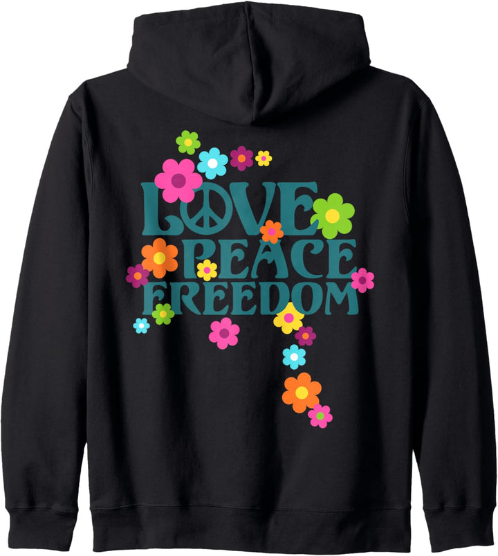 Retro Flower Power Type - Love Peace Freedom 1 - Fan Fun Kapuzenjacke