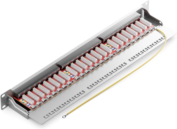 deleyCON CAT 6a Patchpanel Verteilerfeld 24 Port - Desktop 19" Zoll Rackeinbau Servermontage RJ45 Ge