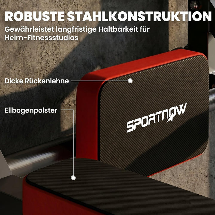 SPORTNOW Wand-Klimmzugstange 2-in-1 Dipstation bis 200 kg belastbar Rot | Profi-Klimmzug- und Dipsta