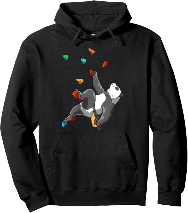 Lustiges Panda Bouldern und Klettern Geschenk Pullover Hoodie