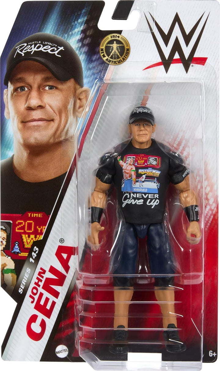 Mattel WWE Actionfigur, Serie #143 John Cena 15,2 cm grosses Sammlerstück mit 10 Artikulationspunkte