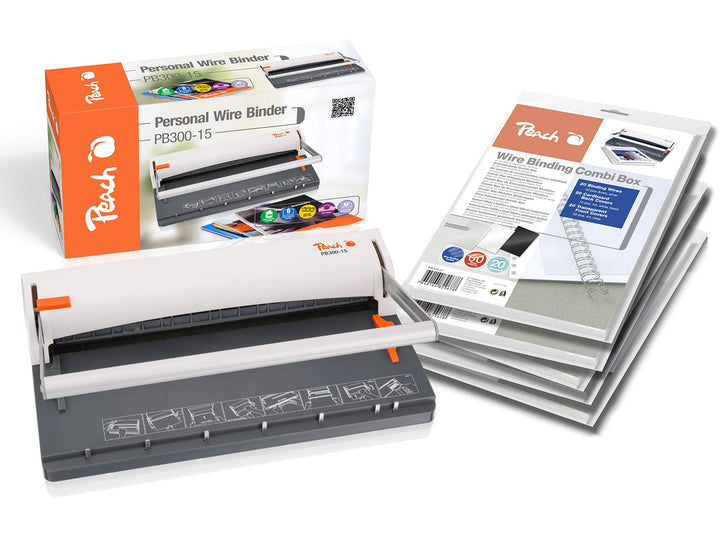 Peach Draht Bindemaschine - Personal Wire Binder DIN-A4 - bindet 60 Seiten - inkl. 5x PW079-07 Wire