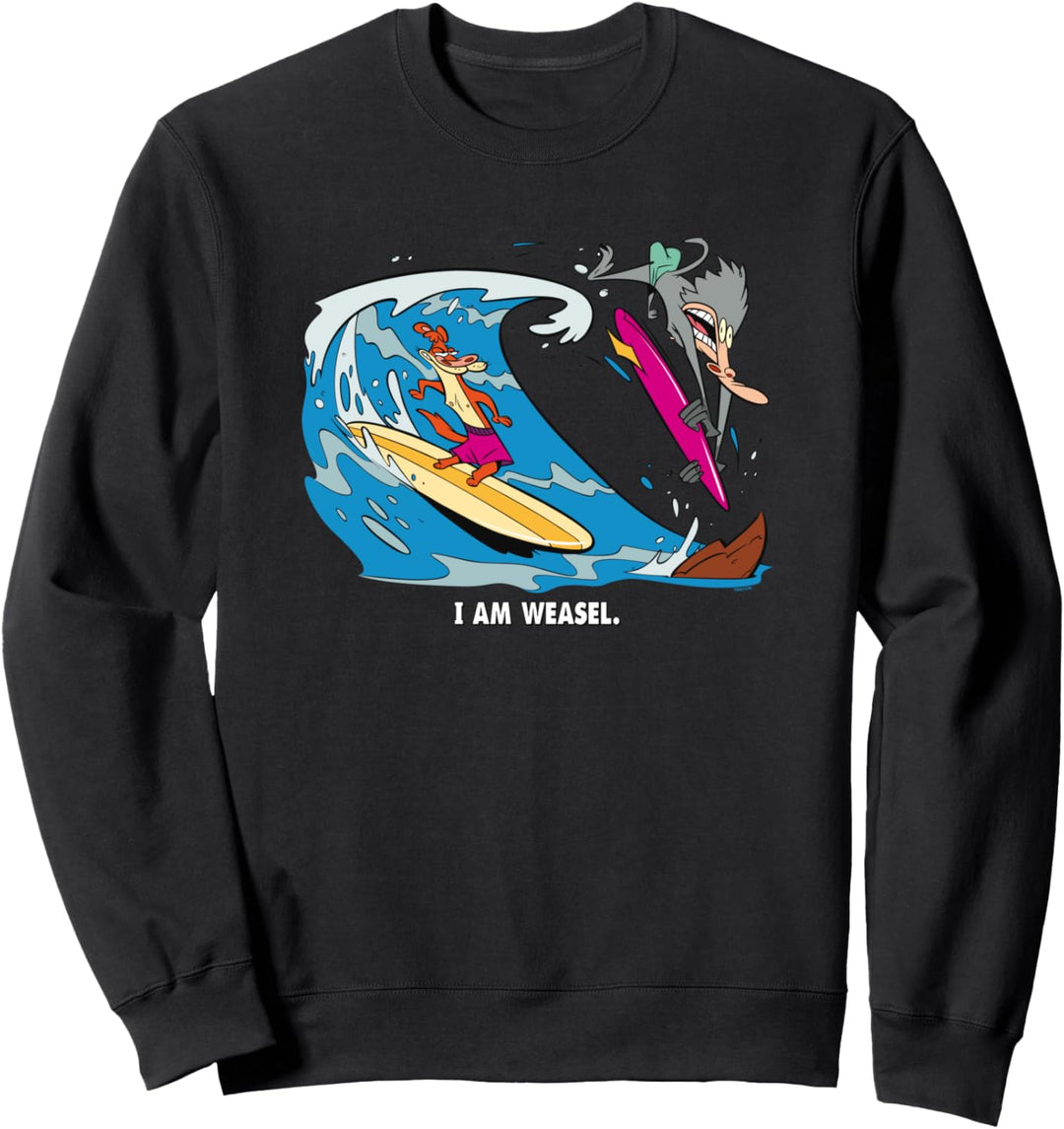 Cartoon Network I Am Weasel Surfing Sweatshirt