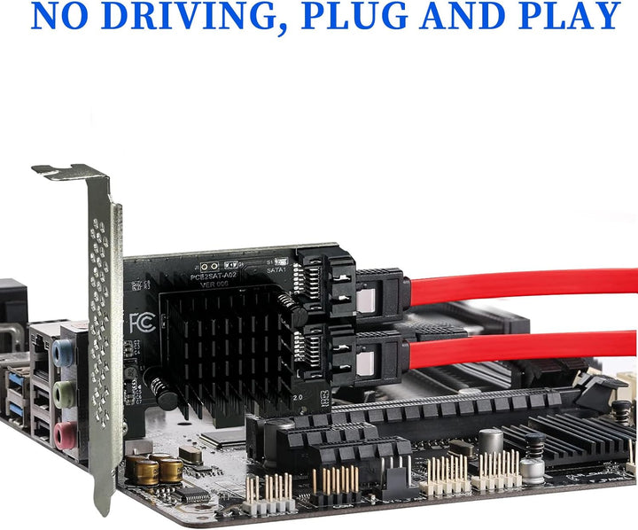 PCI-E zu SATA3.0 Erweiterungskarte 2 Ports, PCIe SATA III 6Gbps Max Speed Controller Karten für PCI-