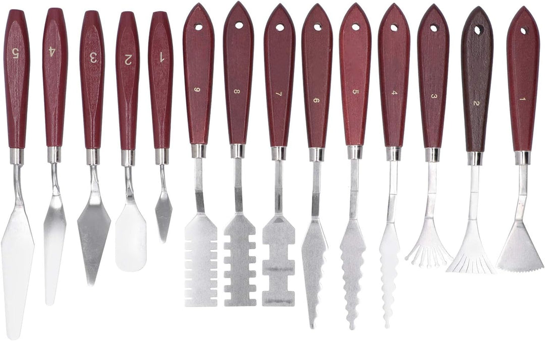 14Pcs Spachtel Edelstahl, Malspachtel für Acrylfarben, Malerei Spatel Palettenmesser, Malerei Mischs