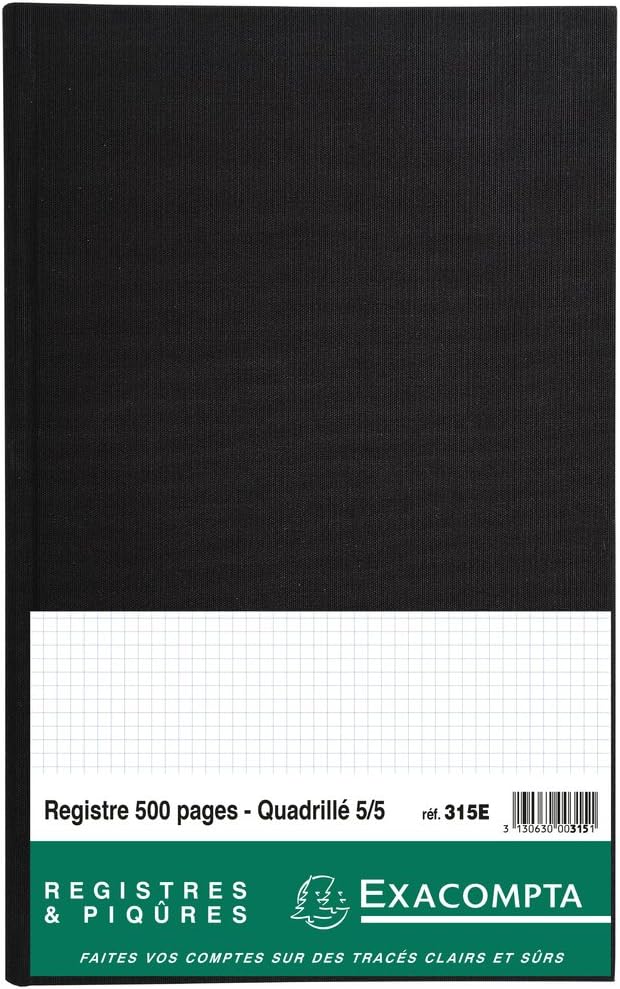 Registre 36x22,5cm 5x5 foliote 500pages
