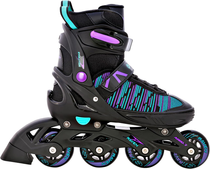 Inline Skates Inliner Raven Cande verstellbar optional als 2in1 Inlineskates/Schlittschuhe Black/Min