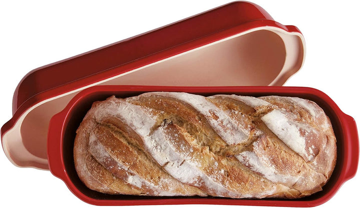 Emile Henry 349503 - Rustikale Brotform aus Keramik, Rot (Grand Cru), 39 x 16,5 x 15 cm Grand Cru Si