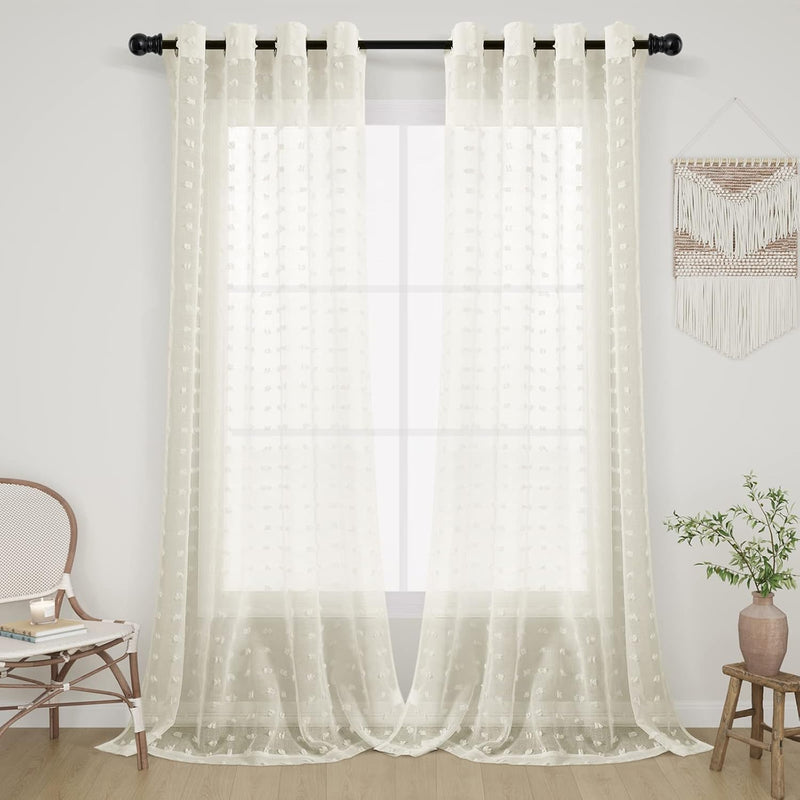 Joywell Natürlich Gardinen Wohnzimmer Vorhänge Transparente Voile Sheer Vorhänge Mädchenzimmer Leine