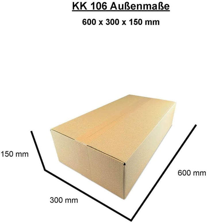 50 Faltkartons 60x30x15cm braun KK 106 1 wellig rechteckige Versandkartons | DHL M Päckchen | DPD L