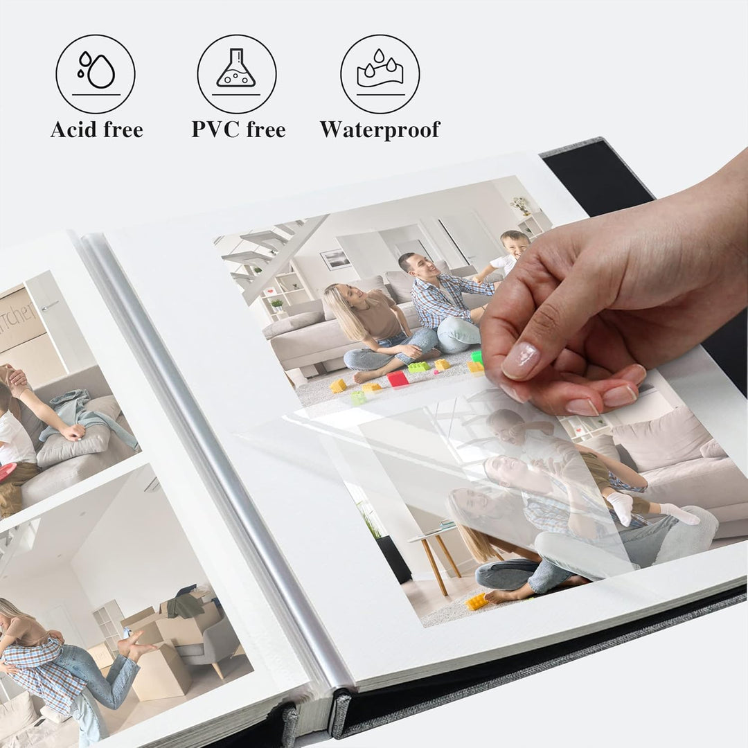 Yopih Selbstklebende 10x15 Fotoalbum Einkleben und zum Selbstgestalten Gross leinen Photoalbum mit 4