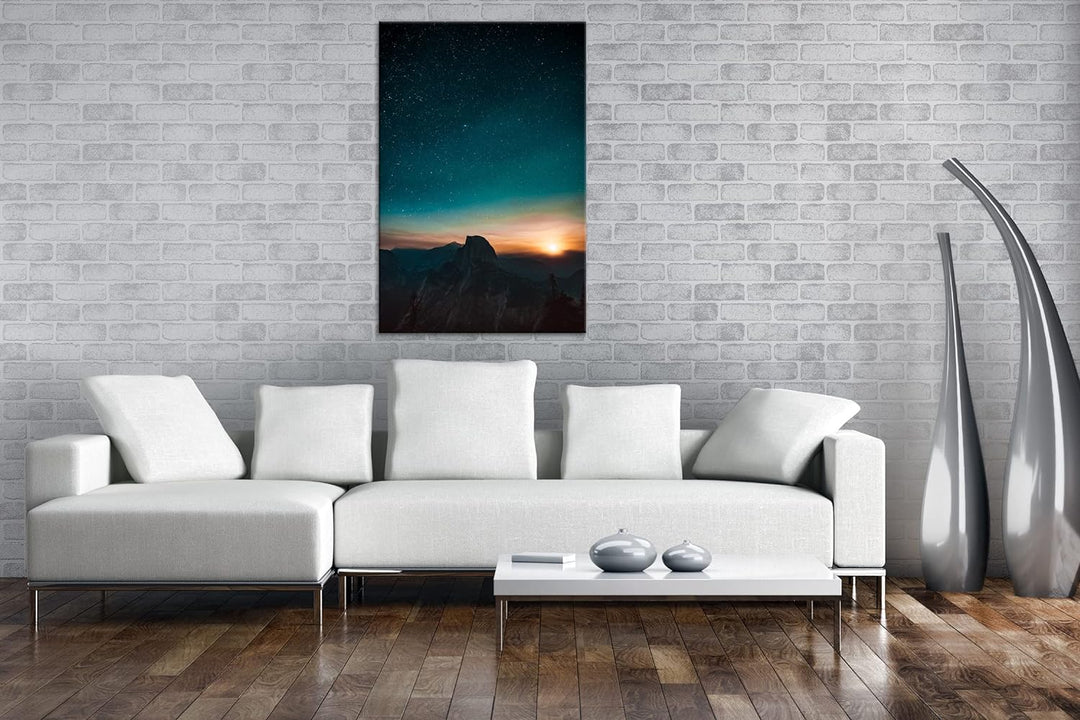deyoli atemberaubender Sternenhimmel bei Sonnenaufgang Format: 100x70 als Leinwandbild, Motiv fertig