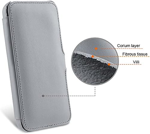 STILGUT Book Case kompatibel mit iPhone 13 Pro (6.1“) Hülle aus Leder mit Clip-Verschluss, Klapphüll