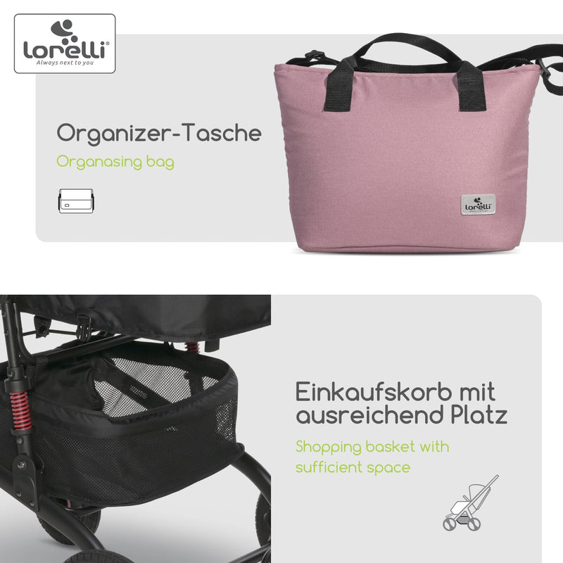 Lorelli Kinderwagen Alba 2 in 1 mit Liegeposition, Kombikinderwagen, Baby Buggy klein zusammenklappb