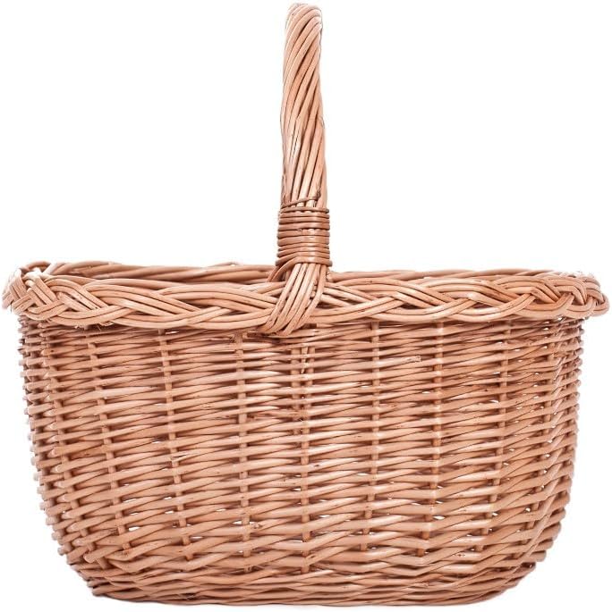 Geschenkkorb aus Weide, Weidenkorb in Naturfarbe, Präsentkorb, Dekorationskorb, Henkelkorb