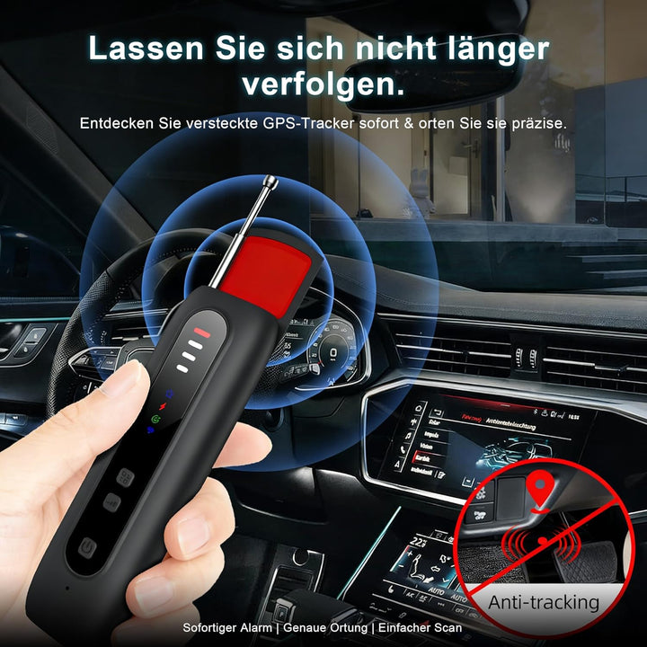 Wanzen Detektor,Versteckte Kamera Detektor mit Dual-Sensor und LED Anzeige,RF Wireless GPS Tracker F