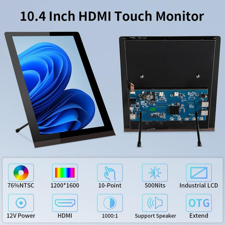 Raspberry PI Touchscreen Monitor, 9 Zoll Mini HDMI Display,1280 x 720/ Anti-Glare/Optical Bonding Ca