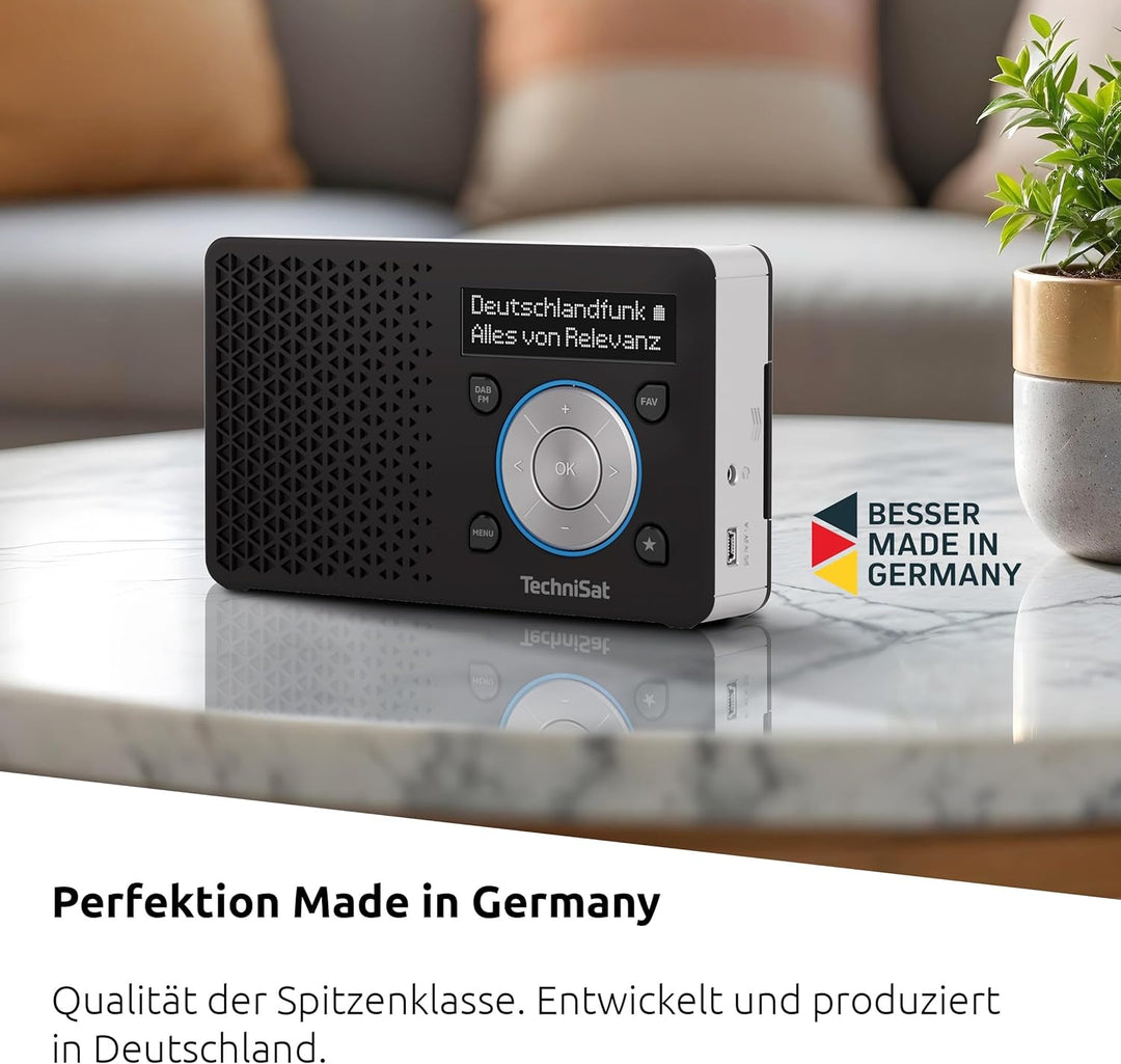 TechniSat DIGITRADIO 1 A – Tragbares DAB+ Radio mit Automatic Safety Alert (ASA, DAB, UKW, Kopfhörer