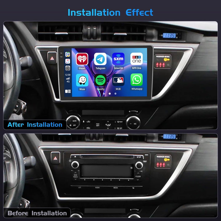 Inefala 4+64G Autoradio für Toyota Auris 2013-2015 Android 15 mit 9'' In-Cell Bildschirm Unterstützu