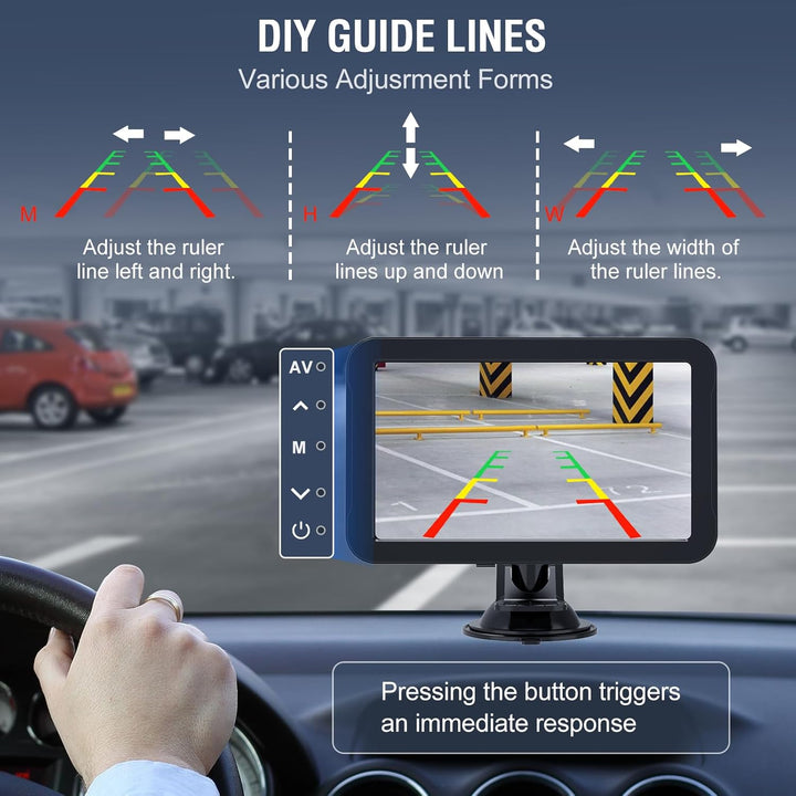 PARKVISION Rückfahrkamera Auto mit Nachtsicht, Rückfahrkamera Nachrüsten System mit 7" LCD Auto Moni