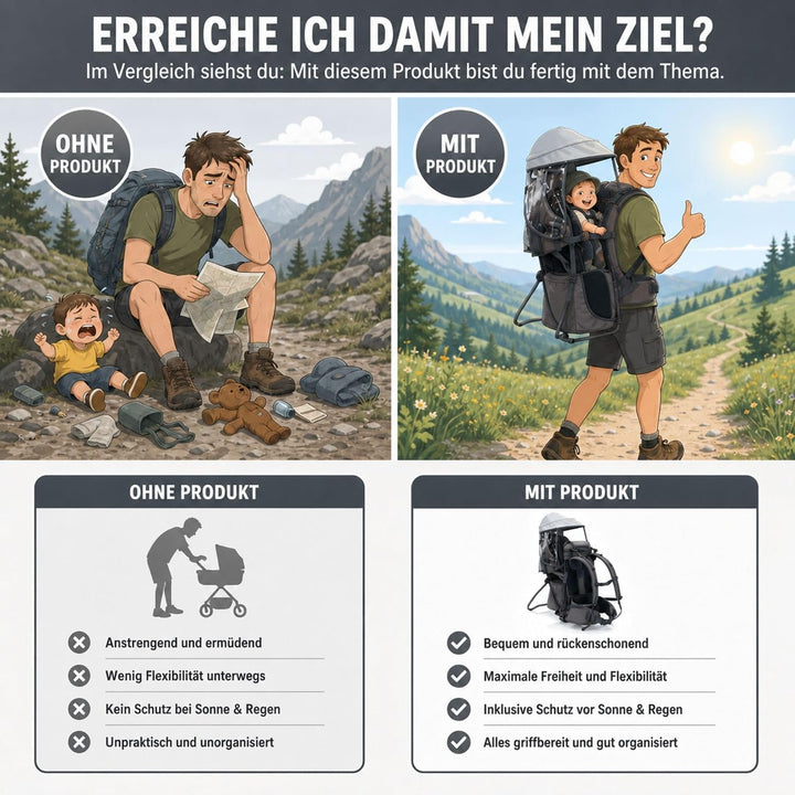 Fillikid Rückentrage Explorer Elite Exklusiv | Kindertrage für Wandern & Reise | Babytragerucksack m