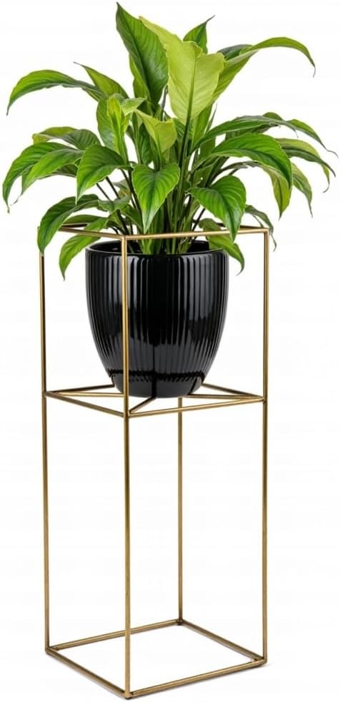 Pflanzenständer Filo - 24x24x60cm - Farbe Gold - für Zimmerblumen - Metallregal - Dekorativer Tisch