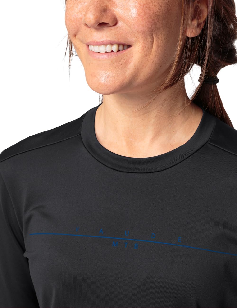 VAUDE Damen Women's Qimsa Ls Logo Shirt T-Shirt, 36 Schwarz