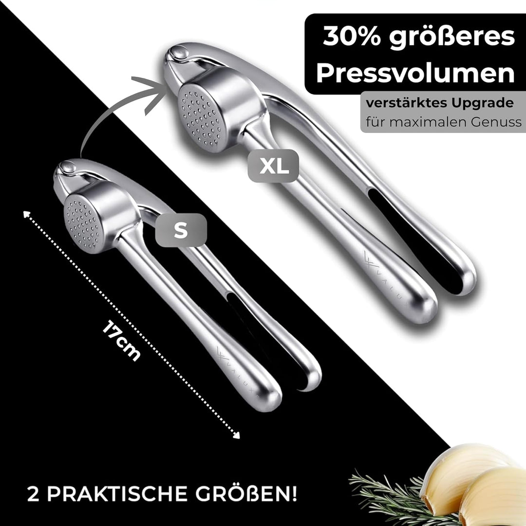 VALUXE® Knoblauchpresse gross spülmaschinenfest mit kraftvoller Hebelwirkung - Praktische Knoblauch-