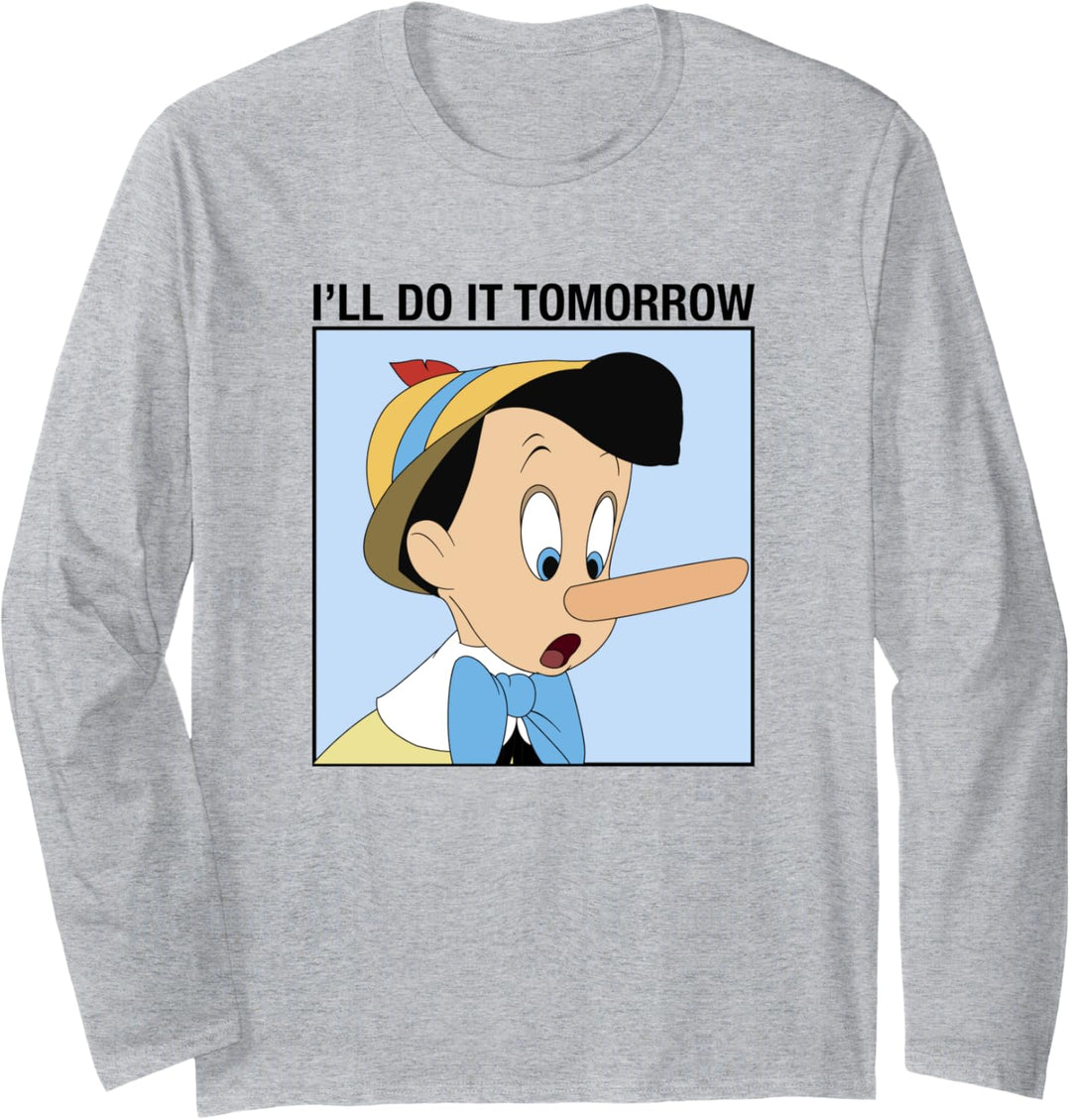Disney Pinocchio Ich mache es morgen Langarmshirt