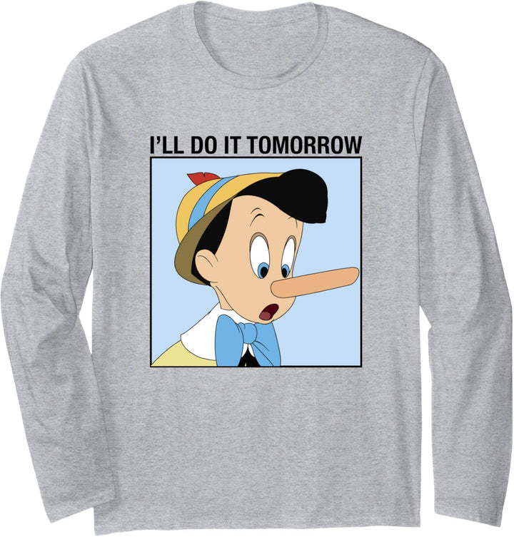 Disney Pinocchio Ich mache es morgen Langarmshirt
