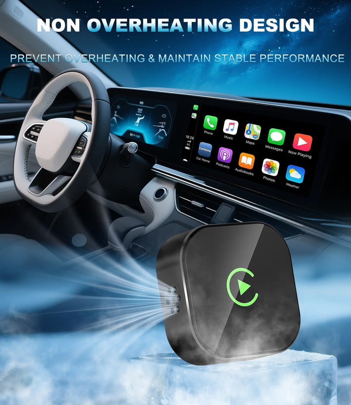 CarPlay Wireless Adapter für iPhone – Upgrade auf kabelloses CarPlay, Plug & Play, USB/Type-C, Mini