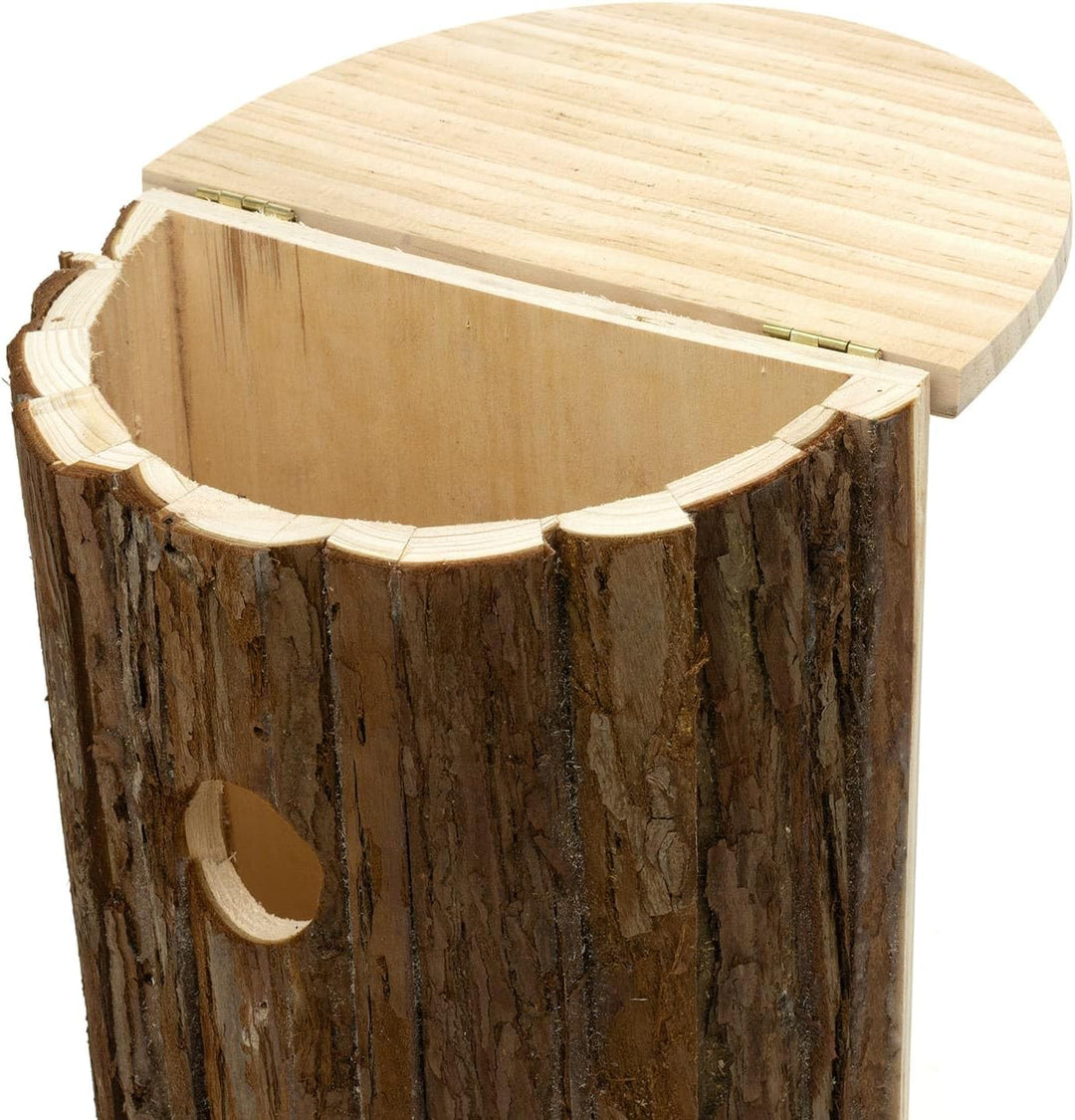 CKB LTD Vogelhaus Nistkasten aus natürlicher Rinde, Holz, einfacher Zugriff, rustikaler Nistkasten m