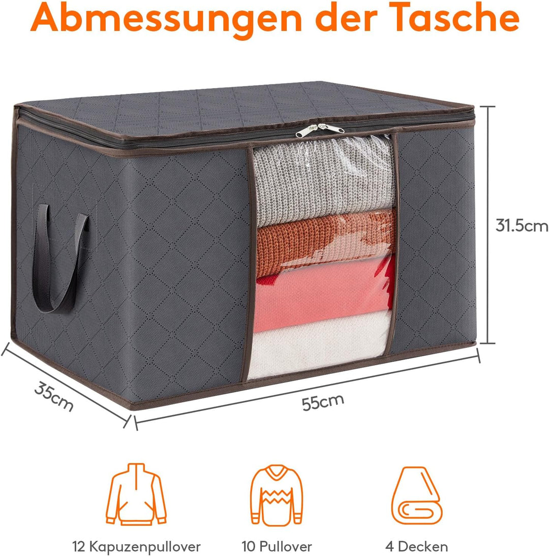 Lifewit 8 Stück Aufbewahrungstasche, Aufbewahrungsbox mit Deckel, Kleiderschrank Organizer Faltbare