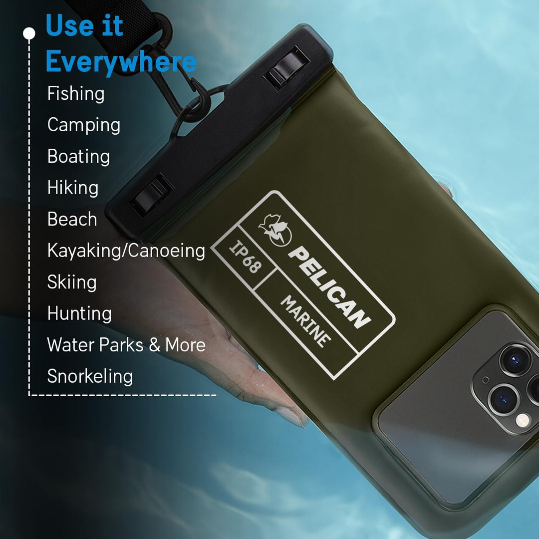 Case-Mate Pelican Marine Series Handytasche, wasserdicht, mit normaler Grösse, universell, Olivgrün,