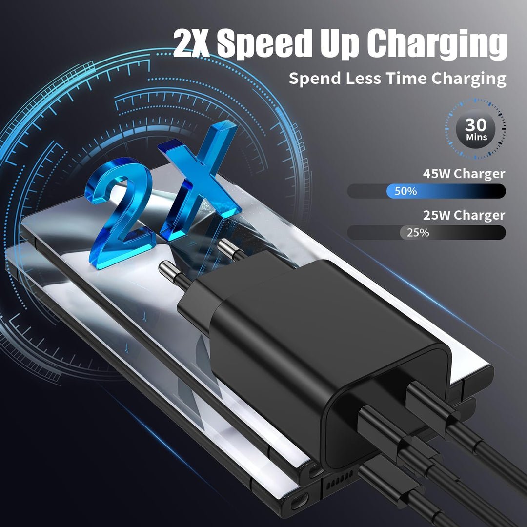 45W USB C Ladegerät Schnellladegerät für Samsung Galaxy S25 S24 S23 S22 S21 Ultra,Usb C Schnellladek