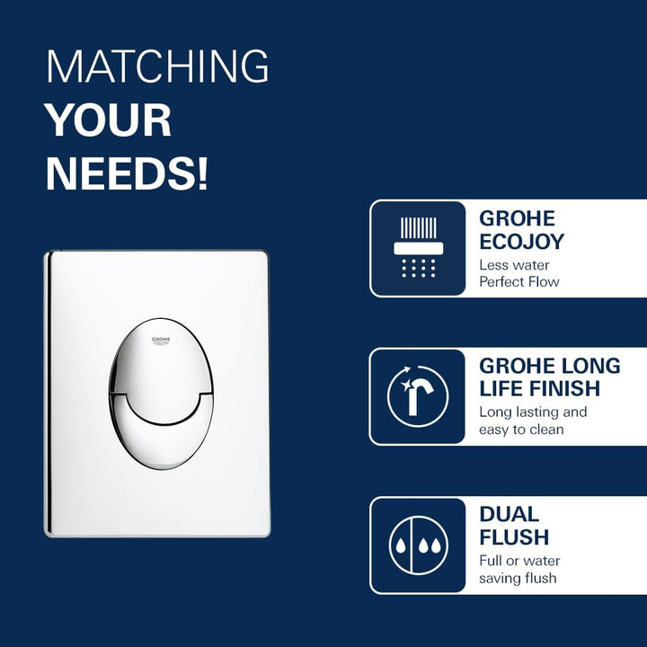 GROHE 38505000 | Skate Air WC Wall Plate Senkrechte Montage Einzelbett Chrom, Senkrechte Montage Ein