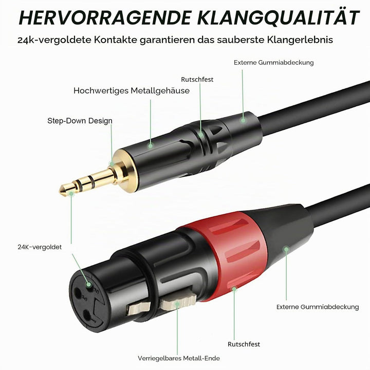 Mikrofon kabel, Dual Weiblich XLR auf 3,5mm Y-Splitter, Unausgewogen 3,5mm Mini Jack TRS Stereo Aux