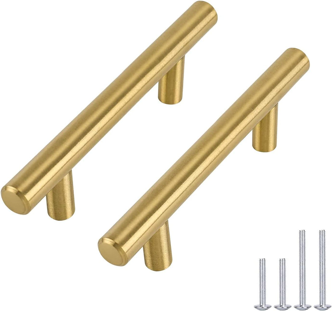 goldenwarm 5 Stück Schrankgriffe Gold Türgriffe Gold Griffe für Küchenschränke Gold LS201GD64 Möbelg