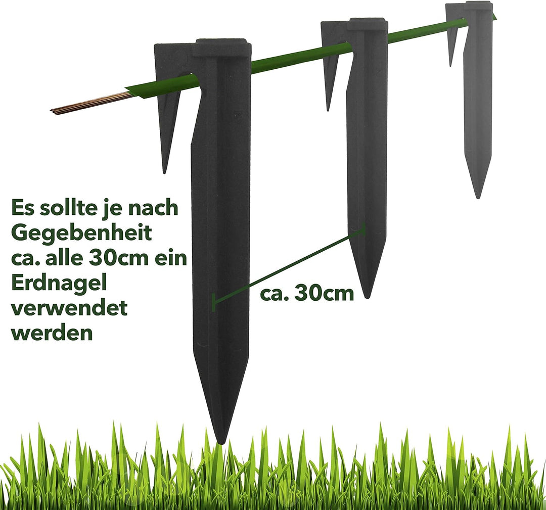 RASENFREUND 100m Begrenzungskabel + 300 Erdspiesse für Mähroboter Rasenroboter Zubehör SET Begrenzun
