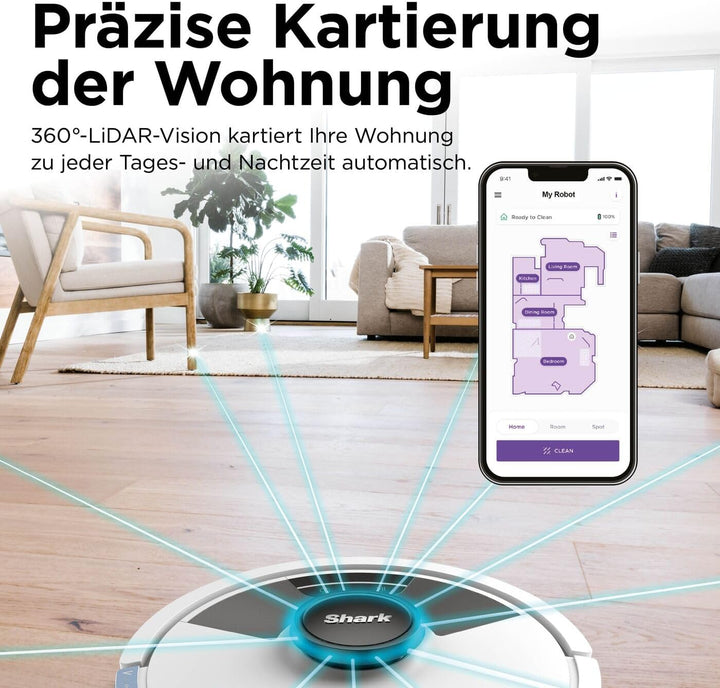 Shark Matrix Plus 2-in-1 selbstentleerter Wisch- & Saugroboter mit LiDAR Home Mapping & Kantenreinig