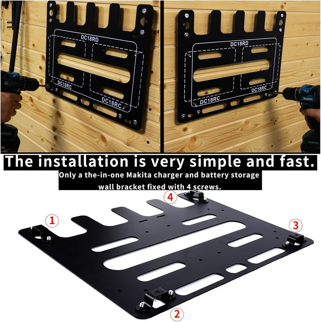 Wandhalterung für Makita,Akku Halterung für Makita DC18RC/DC18RD Ladegerät, Ladegerät Wandhalterung