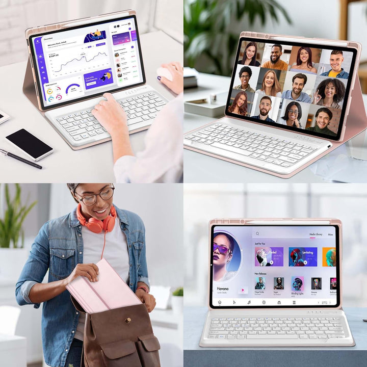 IVEOPPE Hülle mit Tastatur für Lenovo idea Tab Pro 12.7" 2025, Bluetooth Abnehmbare Magnetisch QWERT