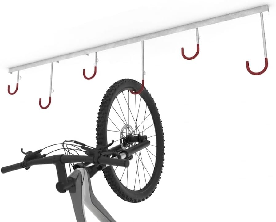 Hängeparksystem 3806 - Fahrradständer für 6 Fahrräder - Deckenmontage | Reihen-Hängeparker | Stahl v