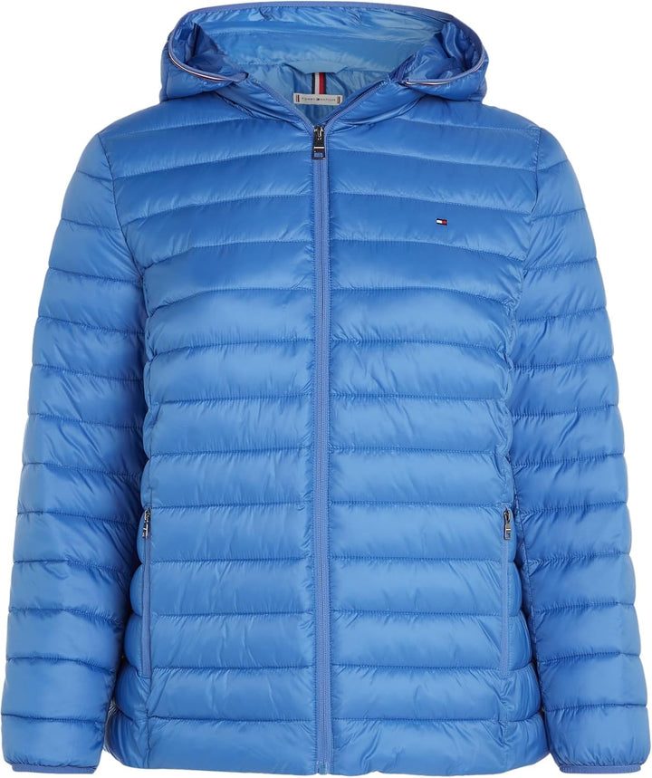 Tommy Hilfiger Damen Daunenjacke Padded Stripe Jacket Winter 46 Iconic Blue, 46 Iconic Blue