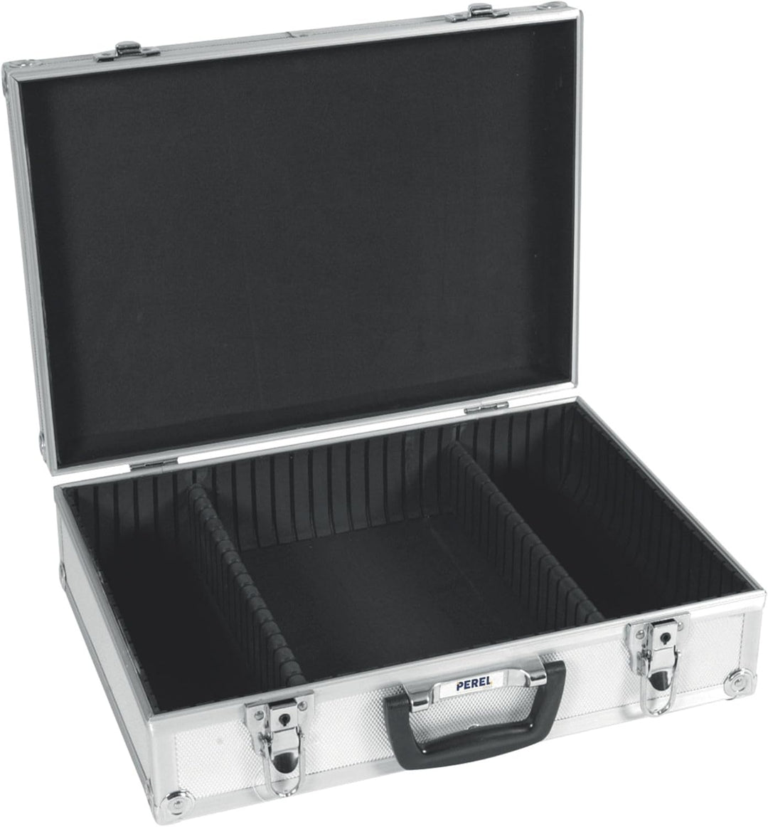 Perel 1819 Werkzeugkoffer aus Aluminium, 42.5 X 30.5 X 12.5 cm 42.5 X 30.5 X 12.5 cm Schwarz,silber,