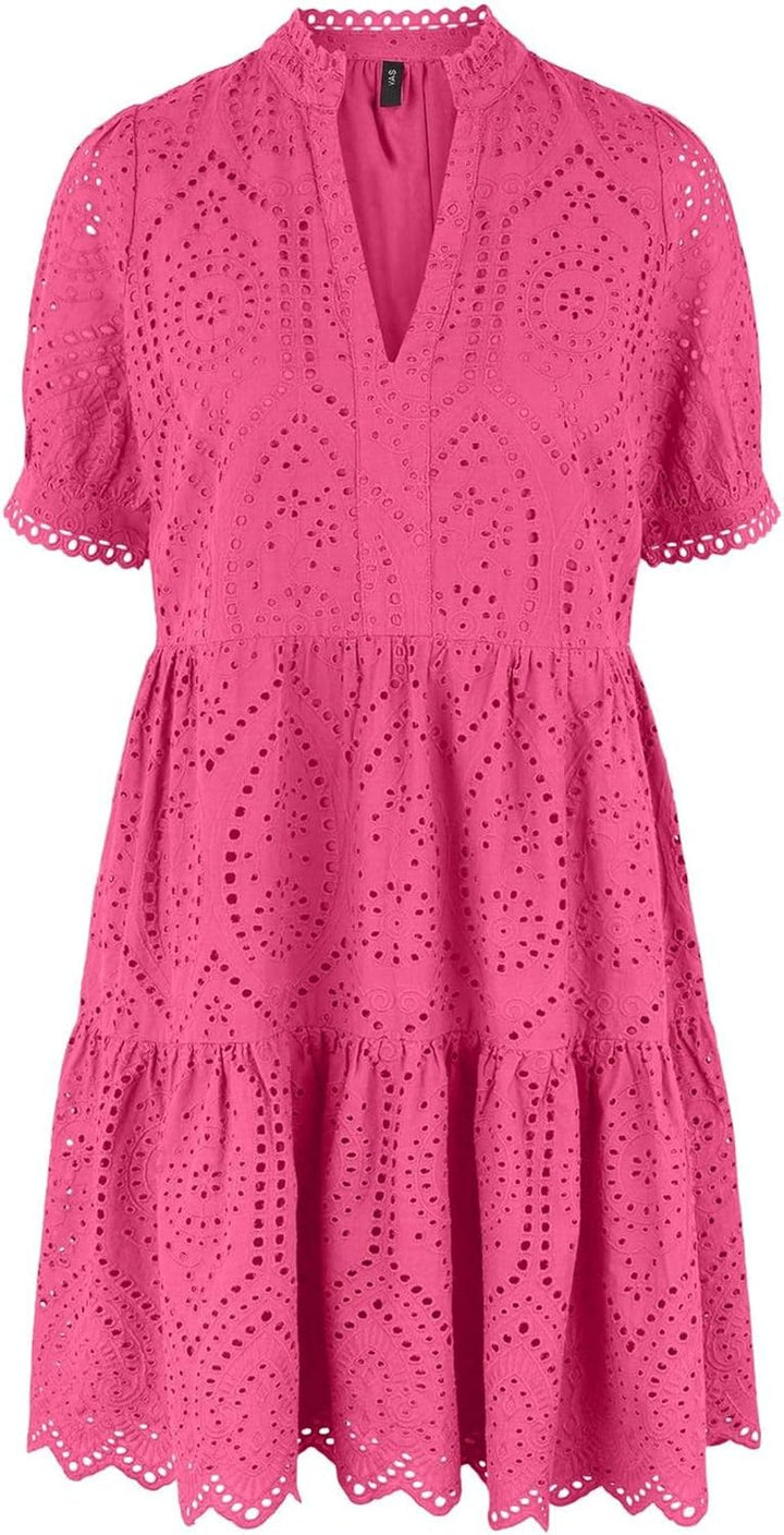 YAS Damen Yasholi Ss Dress S. Noos Kleid S Fandango Pink, S Fandango Pink