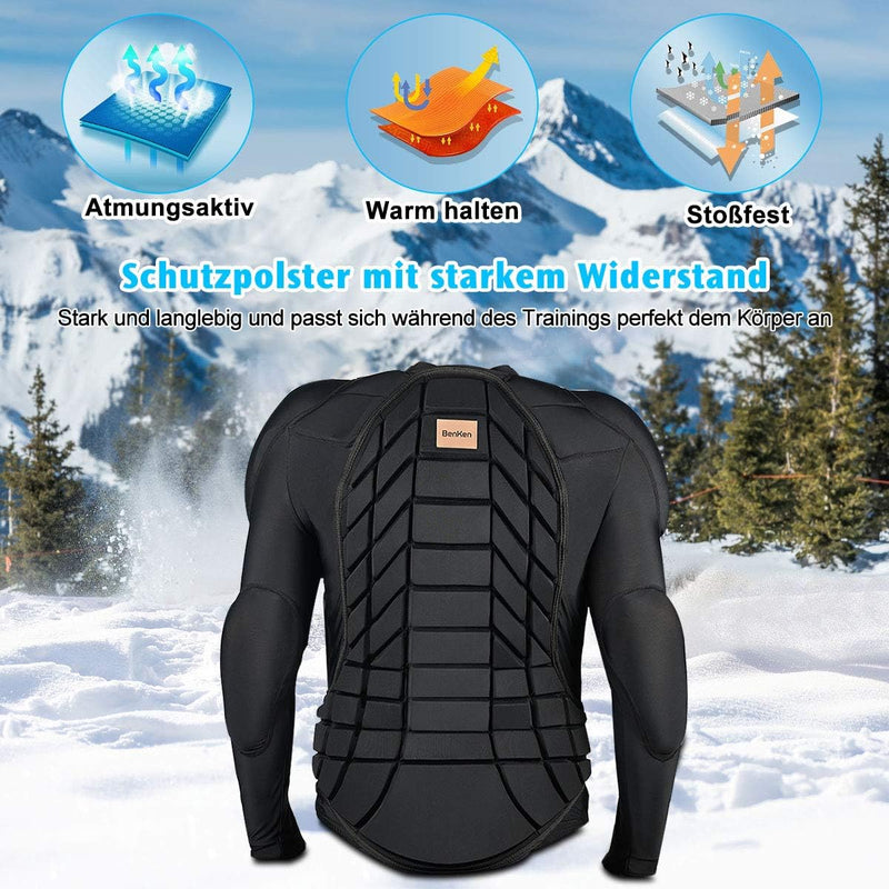 BenKen Skiing Body Short Protector Schutzausrüstung Pad mit Futter Motor Brust Schulter Rückenschutz